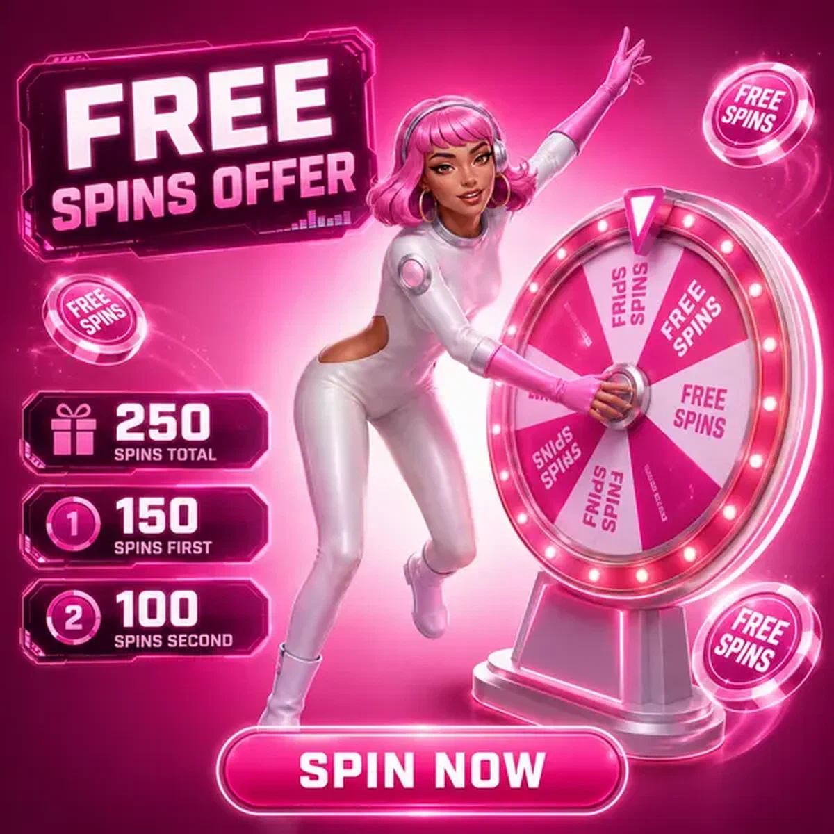 Dice Navigator spinning the prize wheel for free spins at Spinwinera Casino pokies floor